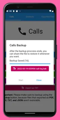 Call Log Backup,Restore & PDF Export android App screenshot 2