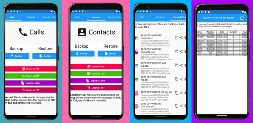 Call Log Backup,Restore & PDF Export android App screenshot 4