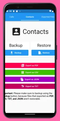 Call Log Backup,Restore & PDF Export android App screenshot 7